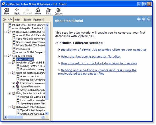 ZipMail /DB extended client - fichier d'aide